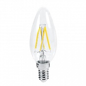 Изображение Лампа светодиодная LED-СВЕЧА-PREMIUM 5Вт 160-260В Е14 3000К 450Лм прозрачная ASD
