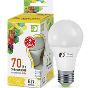 Изображение Лампа светодиодная LED-A60-standard 7Вт грушевидная 3000К тепл. бел. E27 630лм 160-260В ASD 4690612001692